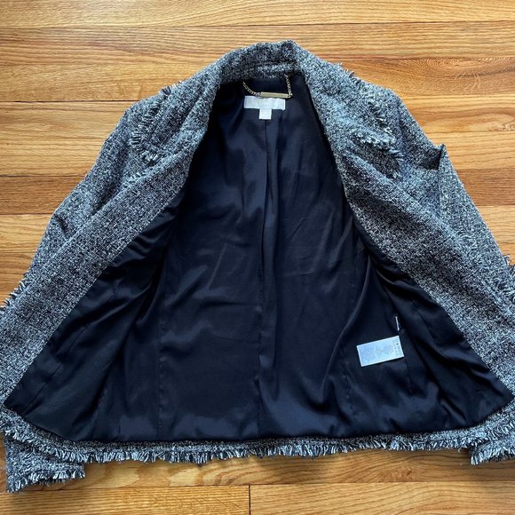 Michael Kors Tweed Open Front Blazer Size 2 - Picture 7 of 16